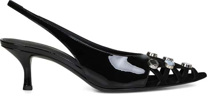 50mm Leather Slingback Pumps