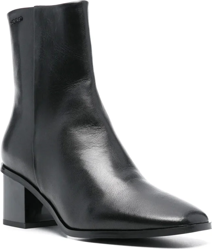 50mm Leather Square-Toe Ankle Boots - Image 2