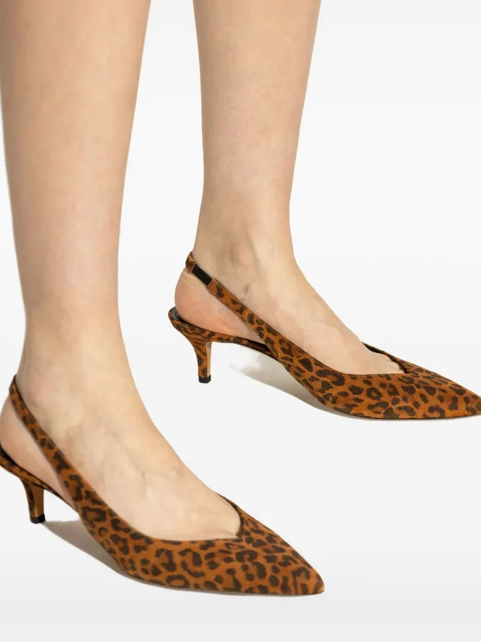 50mm Leopard-Print Slingback Pumps - Image 5