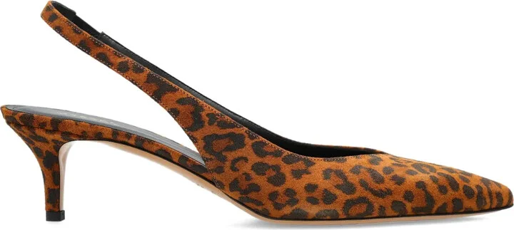 50mm Leopard-Print Slingback Pumps