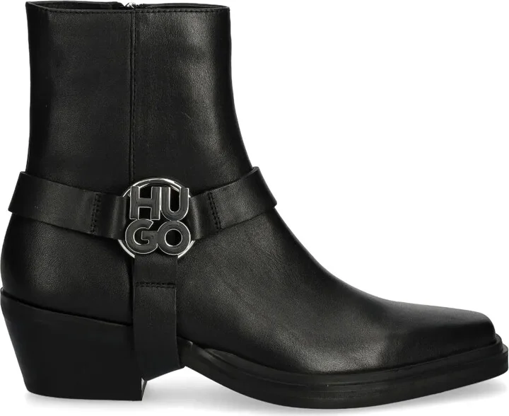 50mm Logo Plaque Biker Boots