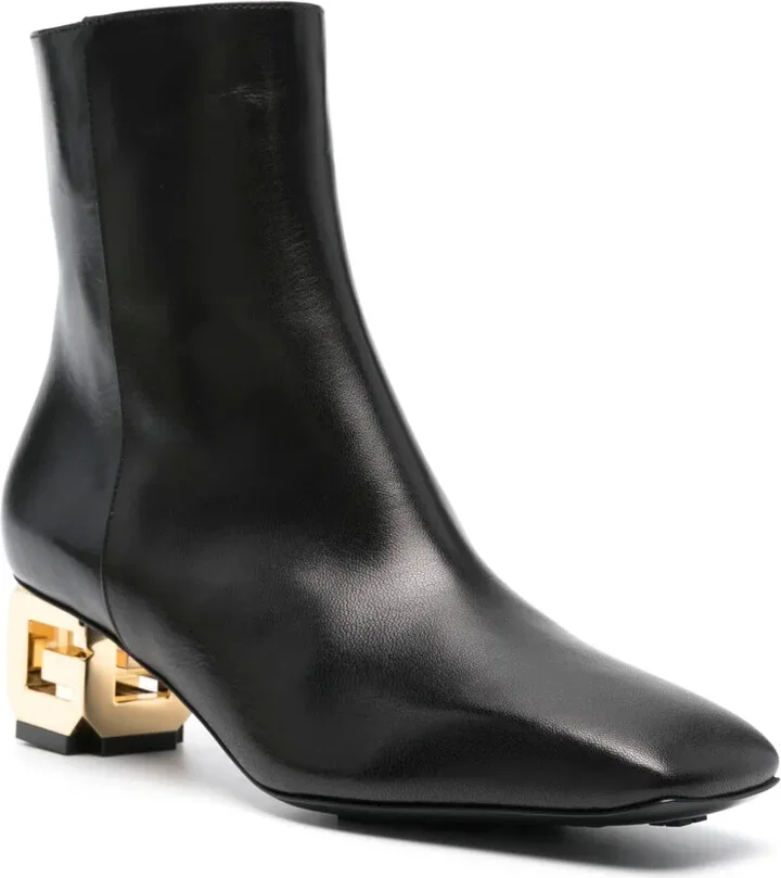 50mm Logo-Plaque Leather Boots - Image 2