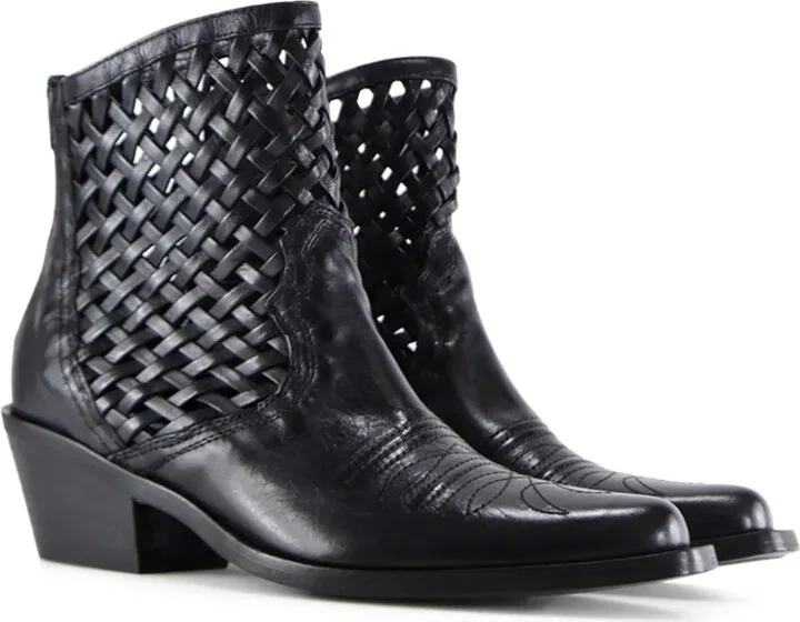 50mm Lynx woven-detail ankle boots - Image 2