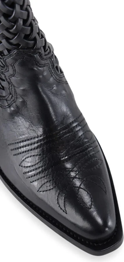 50mm Lynx woven-detail ankle boots - Image 5