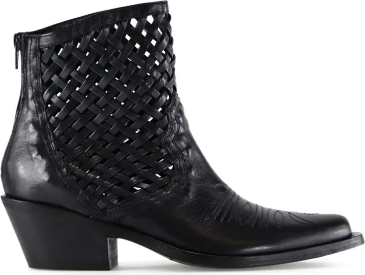 50mm Lynx woven-detail ankle boots