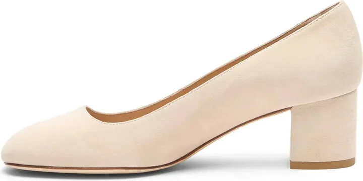 50mm Maeve 50 block-heel suede pumps