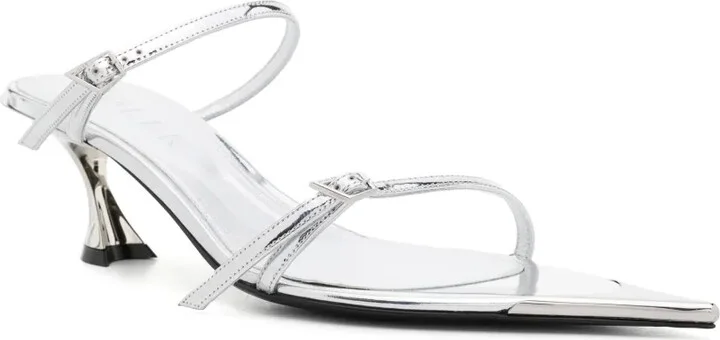 50mm Metallic Leather Sandals - Image 2