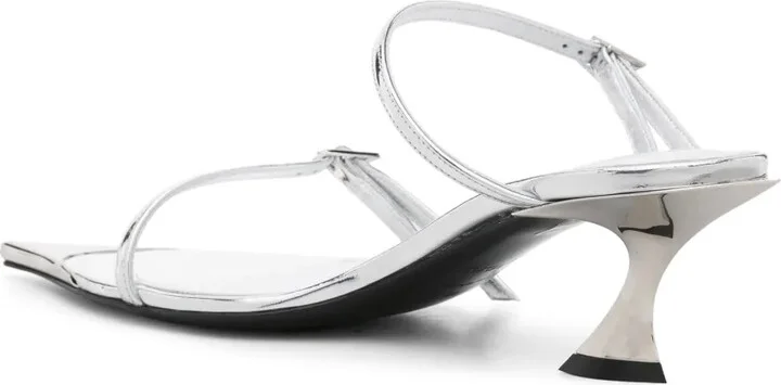 50mm Metallic Leather Sandals - Image 3
