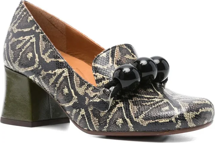 50mm Mumba geometric-pattern block-heel pumps - Image 2