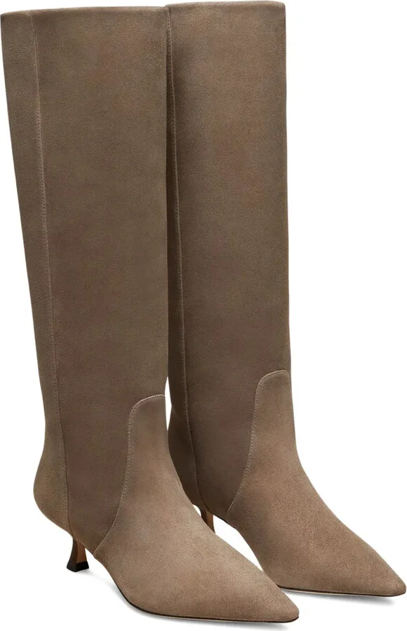 50mm Naomi suede pointed-toe knee-high boots - Image 2
