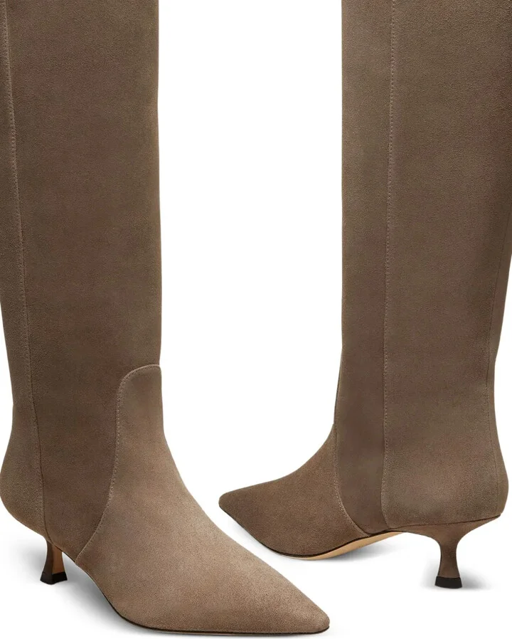 50mm Naomi suede pointed-toe knee-high boots - Image 4