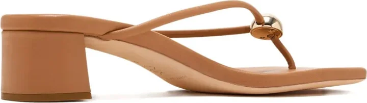 50mm Odessa leather-thong ball-embellishment sandals - Image 2