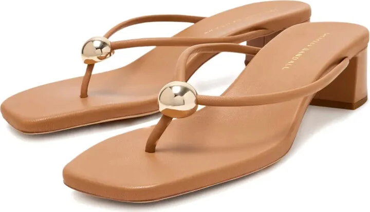 50mm Odessa leather-thong ball-embellishment sandals - Image 3