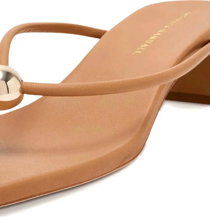 50mm Odessa leather-thong ball-embellishment sandals - Image 4