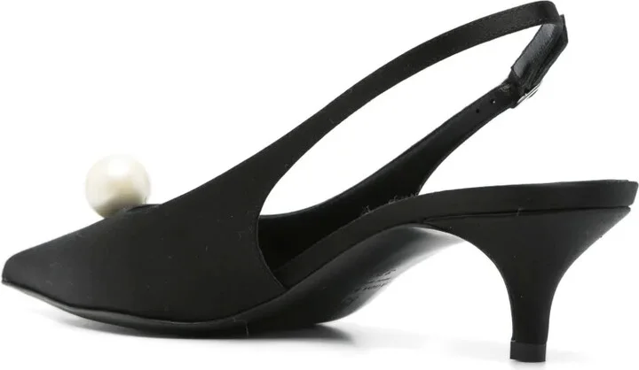 50mm Pearl-Detail Satin Pumps - Image 3
