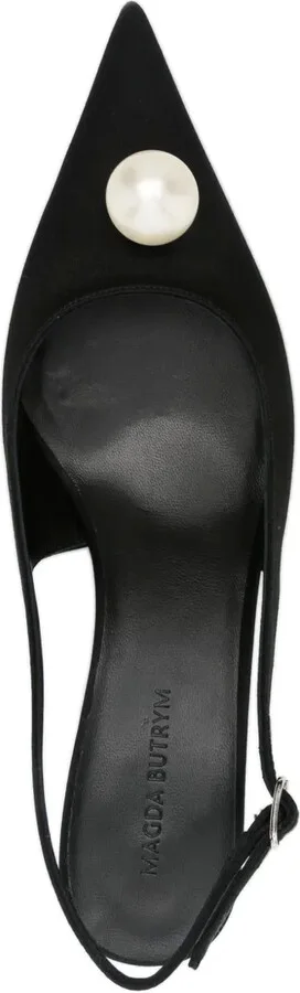 50mm Pearl-Detail Satin Pumps - Image 4
