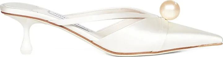 50mm Pearl-Embellished Pointed-Toe Mules
