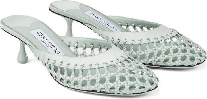 50mm Pixie woven leather studded mules - Image 2