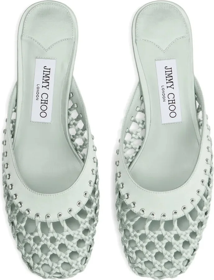 50mm Pixie woven leather studded mules - Image 3