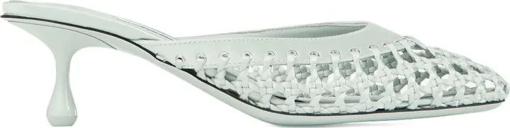 50mm Pixie woven leather studded mules