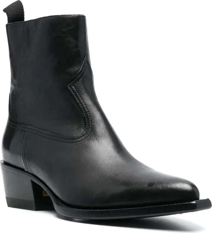 50mm Pointed-Toe Leather Boots - Image 2