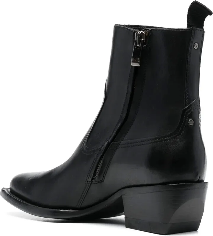 50mm Pointed-Toe Leather Boots - Image 3