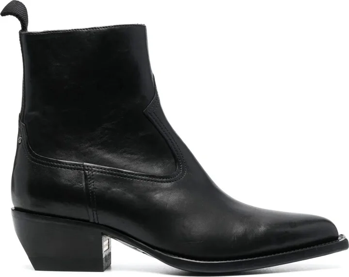 50mm Pointed-Toe Leather Boots