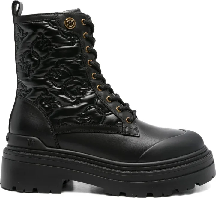 50mm Quilted Lace-Up Boots