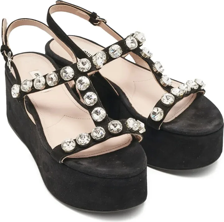 50mm Rhinestone-Embellished Platform Sandals - Image 2
