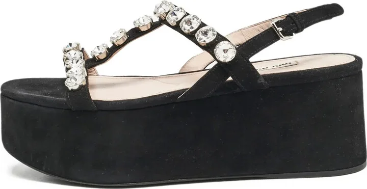 50mm Rhinestone-Embellished Platform Sandals