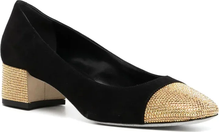 50mm Rhinestone-Embellished Suede Pumps - Image 2