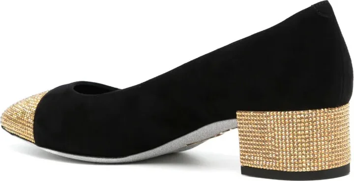 50mm Rhinestone-Embellished Suede Pumps - Image 3