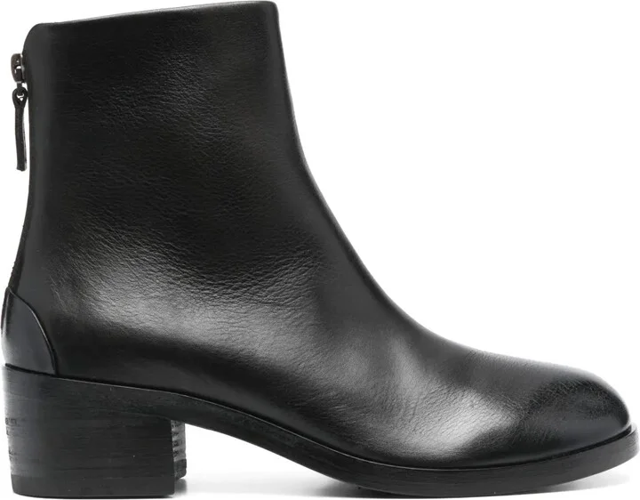 50mm Round-Toe Leather Boots