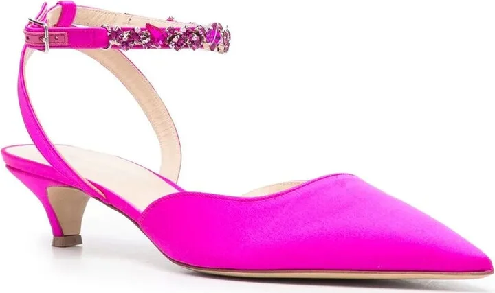50mm Satin Crystal-Detail Pumps - Image 2