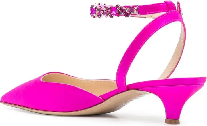 50mm Satin Crystal-Detail Pumps - Image 3