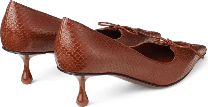 50mm Scarlett lace-up snakeskin-effect pumps - Image 3