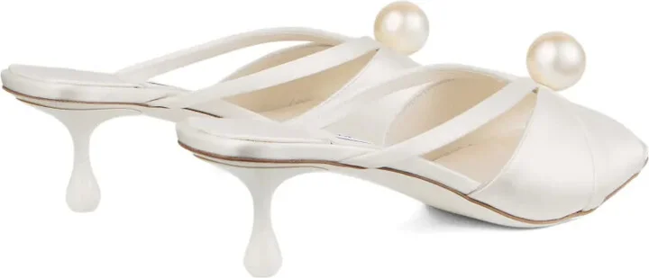 50mm Siva pearl-embellished satin mules - Image 4