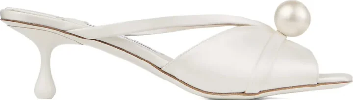 50mm Siva pearl-embellished satin mules