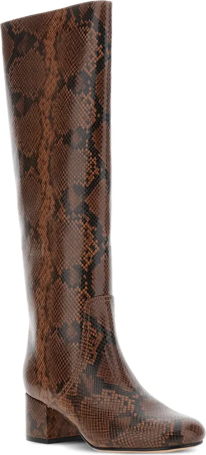 50mm Snake-Print Block-Heel Boots - Image 2