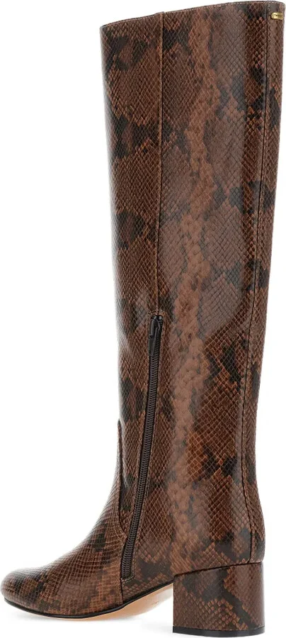 50mm Snake-Print Block-Heel Boots - Image 4