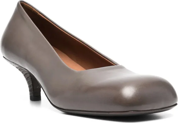 50mm Square-Toe Leather Pumps - Image 2