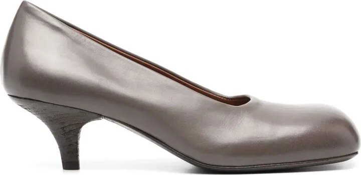 50mm Square-Toe Leather Pumps
