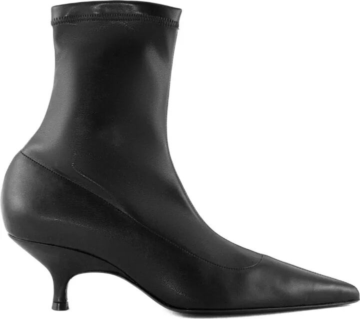 50mm Stretch Leather Pointed-Toe Boots