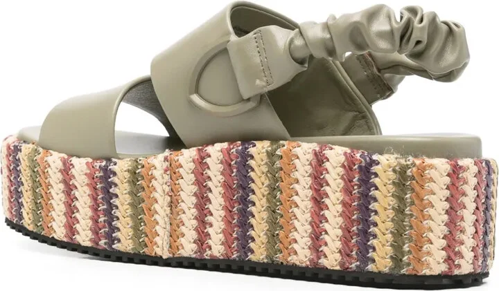 50mm Striped Heeled Sandals - Image 3
