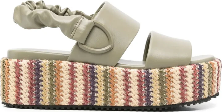 50mm Striped Heeled Sandals