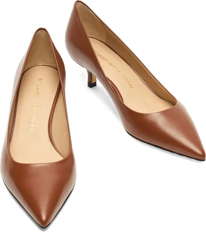 50mm Stuart Power leather pointed-toe pumps - Image 4