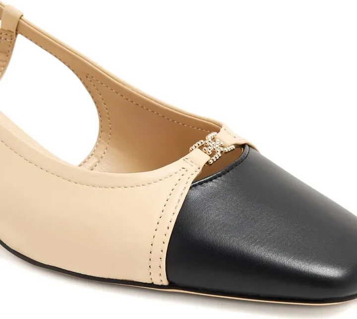 50mm Tarra two-tone block-heel slingback pumps - Image 4
