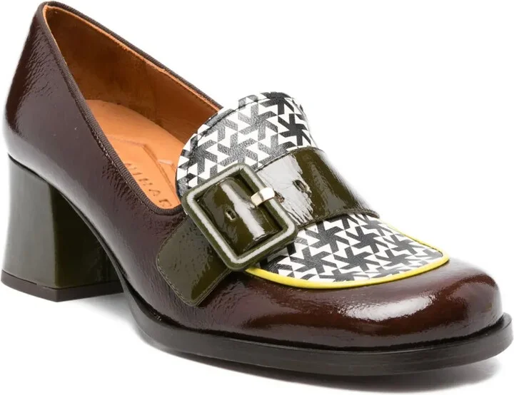50mm Teisin buckle-detail geometric-pattern pumps - Image 2