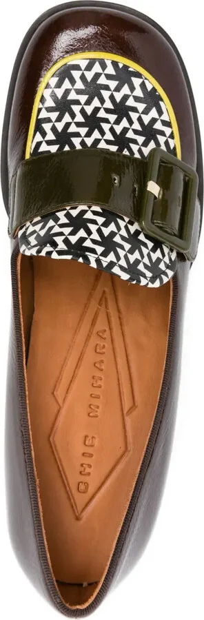 50mm Teisin buckle-detail geometric-pattern pumps - Image 4