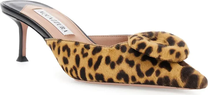 50mm The Hoop leopard-print bow mules - Image 2